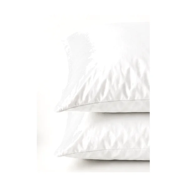 Dos almohadas rectangulares corrientes de relleno blando, una detrás de la otra